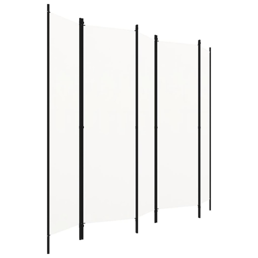 vidaXL Paravan de cameră cu 5 panouri, alb, 250 x 180 cm