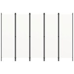 vidaXL Paravan de cameră cu 5 panouri, alb, 250 x 180 cm vidaXL Paravan de cameră cu 5 panouri, alb, 250 x 180 cm