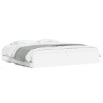 vidaXL Cadru de pat cu sertare alb 200x200 cm lemn prelucrat