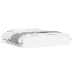 vidaXL Cadru de pat cu sertare alb 200x200 cm lemn prelucrat