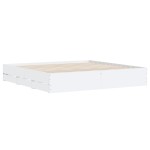 vidaXL Cadru de pat cu sertare alb 200x200 cm lemn prelucrat