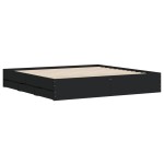 vidaXL Cadru de pat cu sertare negru 200x200 cm lemn prelucrat