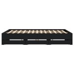 vidaXL Cadru de pat cu sertare negru 200x200 cm lemn prelucrat