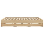 vidaXL Cadru de pat cu sertare stejar sonoma 200x200 cm lemn prelucrat