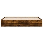 vidaXL Cadru de pat cu sertare stejar fumuriu 200x200cm lemn prelucrat