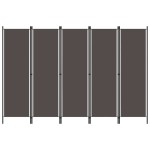 vidaXL Paravan de cameră cu 5 panouri, antracit, 250 x 180 cm vidaXL Paravan de cameră cu 5 panouri, antracit, 250 x 180 cm