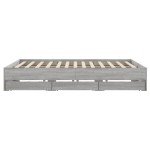 vidaXL Cadru de pat cu sertare gri sonoma 200x200 cm lemn prelucrat