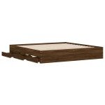 vidaXL Cadru de pat cu sertare stejar maro 200x200 cm lemn prelucrat