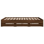 vidaXL Cadru de pat cu sertare stejar maro 200x200 cm lemn prelucrat
