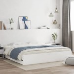 vidaXL Cadru de pat cu sertare, alb, 180x200 cm, lemn prelucrat vidaXL Cadru de pat cu sertare, alb, 180x200 cm, lemn prelucrat