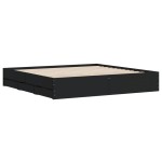 vidaXL Cadru de pat cu sertare, negru, 180x200 cm, lemn prelucrat vidaXL Cadru de pat cu sertare, negru, 180x200 cm, lemn prelucrat