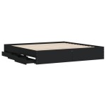 vidaXL Cadru de pat cu sertare, negru, 180x200 cm, lemn prelucrat vidaXL Cadru de pat cu sertare, negru, 180x200 cm, lemn prelucrat