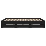 vidaXL Cadru de pat cu sertare, negru, 180x200 cm, lemn prelucrat vidaXL Cadru de pat cu sertare, negru, 180x200 cm, lemn prelucrat