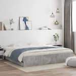 vidaXL Cadru de pat cu sertare, gri beton, 180x200 cm, lemn prelucrat vidaXL Cadru de pat cu sertare, gri beton, 180x200 cm, lemn prelucrat