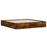 vidaXL Cadru de pat cu sertare stejar fumuriu 180x200cm lemn prelucrat