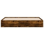 vidaXL Cadru de pat cu sertare stejar fumuriu 180x200cm lemn prelucrat