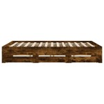 vidaXL Cadru de pat cu sertare stejar fumuriu 180x200cm lemn prelucrat