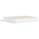 vidaXL Cadru de pat cu sertare, alb, 160x200 cm, lemn prelucrat vidaXL Cadru de pat cu sertare, alb, 160x200 cm, lemn prelucrat