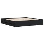 vidaXL Cadru de pat cu sertare, negru, 160x200 cm, lemn prelucrat vidaXL Cadru de pat cu sertare, negru, 160x200 cm, lemn prelucrat