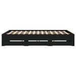 vidaXL Cadru de pat cu sertare, negru, 160x200 cm, lemn prelucrat vidaXL Cadru de pat cu sertare, negru, 160x200 cm, lemn prelucrat