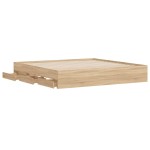 vidaXL Cadru de pat cu sertare stejar sonoma 160x200 cm lemn prelucrat