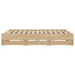 vidaXL Cadru de pat cu sertare stejar sonoma 160x200 cm lemn prelucrat