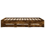 vidaXL Cadru de pat cu sertare stejar fumuriu 160x200cm lemn prelucrat