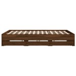 vidaXL Cadru de pat cu sertare, stejar maro, 160x200 cm lemn prelucrat