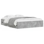 vidaXL Cadru de pat cu sertare, gri beton, 150x200 cm, lemn prelucrat vidaXL Cadru de pat cu sertare, gri beton, 150x200 cm, lemn prelucrat