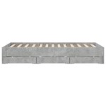 vidaXL Cadru de pat cu sertare, gri beton, 150x200 cm, lemn prelucrat vidaXL Cadru de pat cu sertare, gri beton, 150x200 cm, lemn prelucrat