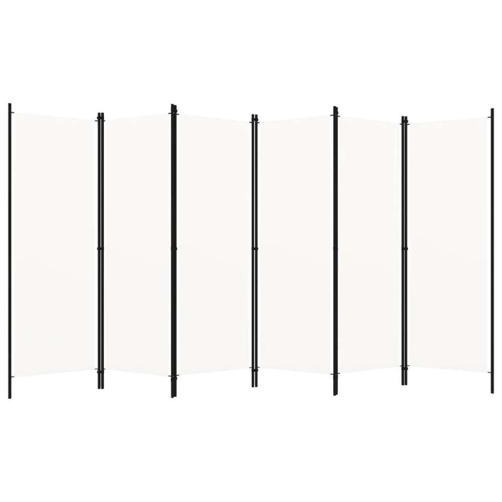 vidaXL Paravan cameră cu 6 panouri, alb, 300 x 180 cm