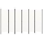 vidaXL Paravan cameră cu 6 panouri, alb, 300 x 180 cm vidaXL Paravan cameră cu 6 panouri, alb, 300 x 180 cm