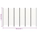 vidaXL Paravan cameră cu 6 panouri, alb, 300 x 180 cm vidaXL Paravan cameră cu 6 panouri, alb, 300 x 180 cm