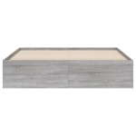 vidaXL Cadru de pat cu sertare gri sonoma 150x200 cm lemn prelucrat