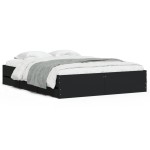 vidaXL Cadru de pat cu sertare, negru, 140x200 cm, lemn prelucrat vidaXL Cadru de pat cu sertare, negru, 140x200 cm, lemn prelucrat