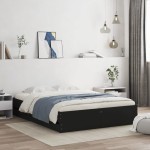 vidaXL Cadru de pat cu sertare, negru, 140x200 cm, lemn prelucrat vidaXL Cadru de pat cu sertare, negru, 140x200 cm, lemn prelucrat