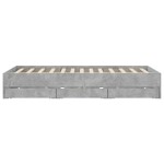 vidaXL Cadru de pat cu sertare, gri beton, 140x200 cm, lemn prelucrat vidaXL Cadru de pat cu sertare, gri beton, 140x200 cm, lemn prelucrat