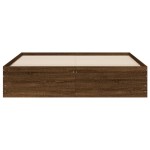 vidaXL Cadru de pat cu sertare, stejar maro, 140x200 cm lemn prelucrat