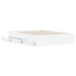 vidaXL Cadru de pat cu sertare, alb, 120x200 cm, lemn prelucrat