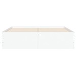 vidaXL Cadru de pat cu sertare, alb, 120x200 cm, lemn prelucrat