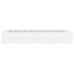 vidaXL Cadru de pat cu sertare, alb, 120x200 cm, lemn prelucrat