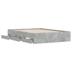 vidaXL Cadru de pat cu sertare, gri beton, 120x200 cm, lemn prelucrat vidaXL Cadru de pat cu sertare, gri beton, 120x200 cm, lemn prelucrat