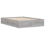 vidaXL Cadru de pat cu sertare gri sonoma 120x200 cm lemn prelucrat