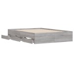 vidaXL Cadru de pat cu sertare gri sonoma 120x200 cm lemn prelucrat