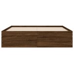 vidaXL Cadru de pat cu sertare, stejar maro, 120x200 cm lemn prelucrat