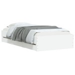 vidaXL Cadru de pat cu sertare, alb, 100x200 cm, lemn prelucrat vidaXL Cadru de pat cu sertare, alb, 100x200 cm, lemn prelucrat