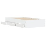 vidaXL Cadru de pat cu sertare, alb, 100x200 cm, lemn prelucrat vidaXL Cadru de pat cu sertare, alb, 100x200 cm, lemn prelucrat