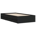 vidaXL Cadru de pat cu sertare, negru, 100x200 cm, lemn prelucrat vidaXL Cadru de pat cu sertare, negru, 100x200 cm, lemn prelucrat