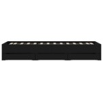 vidaXL Cadru de pat cu sertare, negru, 100x200 cm, lemn prelucrat vidaXL Cadru de pat cu sertare, negru, 100x200 cm, lemn prelucrat