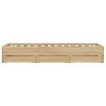 vidaXL Cadru de pat cu sertare stejar sonoma 100x200 cm lemn prelucrat vidaXL Cadru de pat cu sertare stejar sonoma 100x200 cm lemn prelucrat